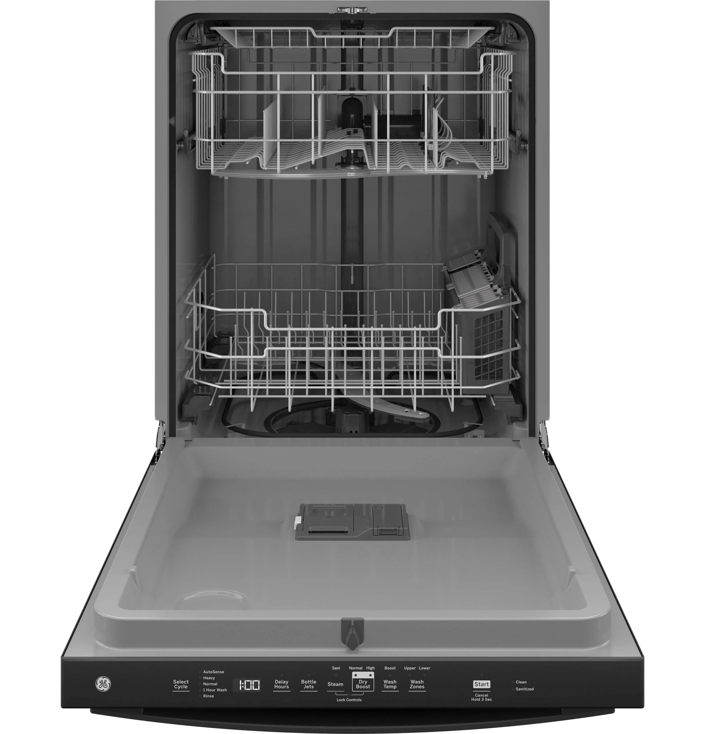 GE Top Control with Plastic Interior Dishwasher Sanitize Cycle & Dry Boost - GDT630PGRBB