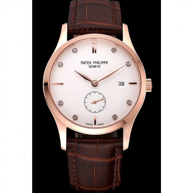 Patek Philippe Calatrava White Dial White 39 mm, Rose Gold Plated