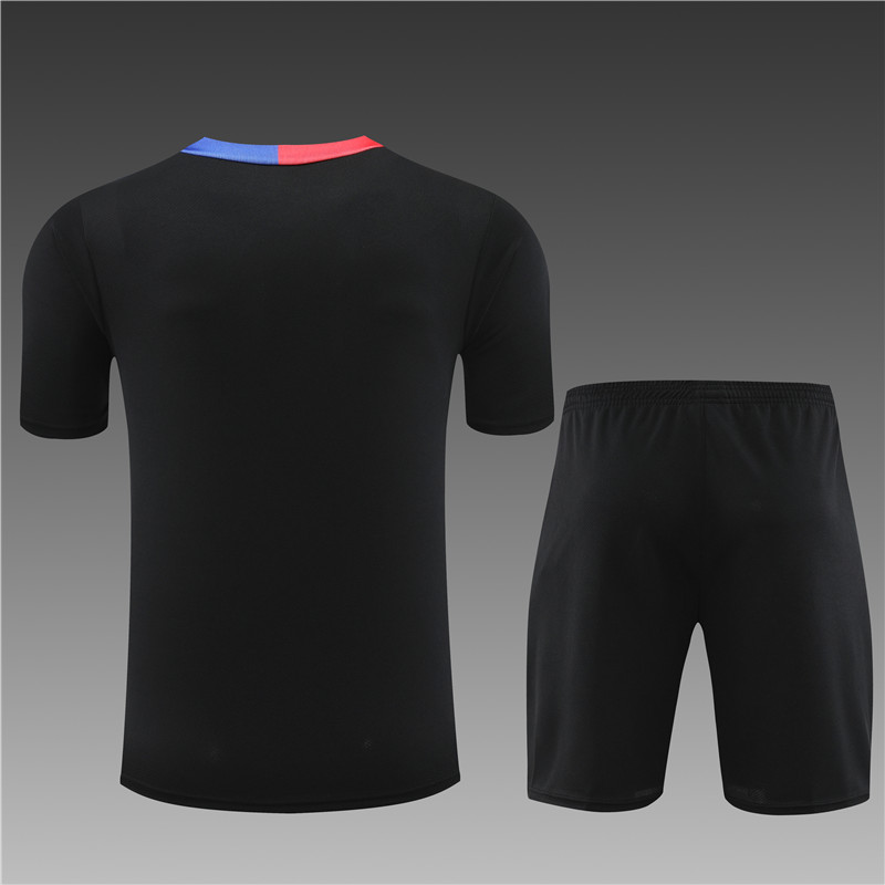 2024/2025 Barcelona short-sleeved black training suit (Adult Kit)