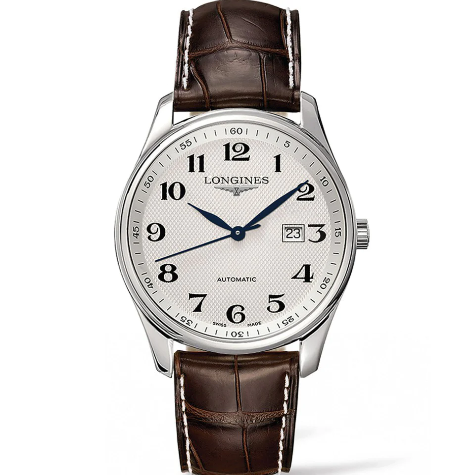 Longines Master 42MM Automatic Silver Brown Alligator Watch L28934783