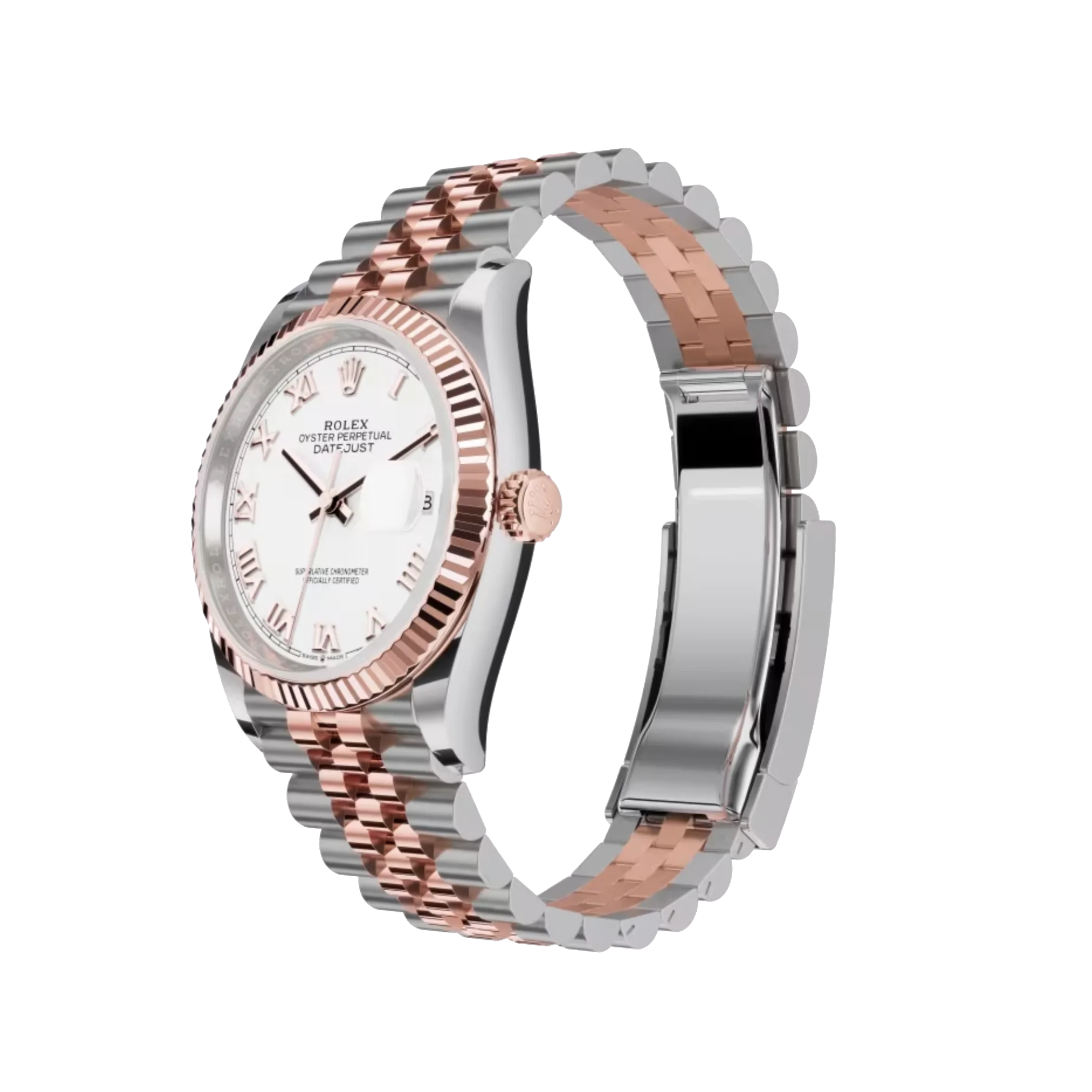 Rolex Datejust: Oystersteel and Everose gold, white dial and, Jubilee bracelet, m126231-0015