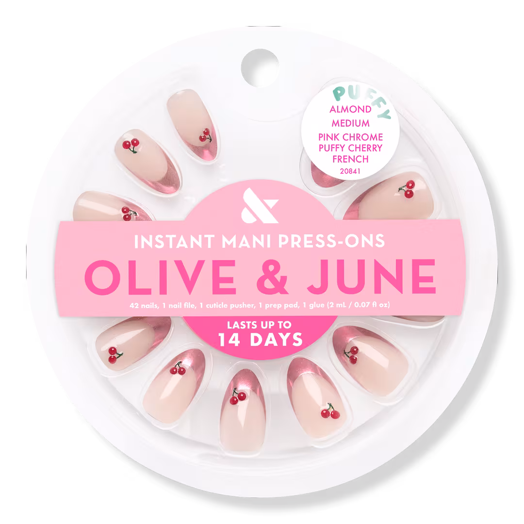 Olive & June  Instant Mani Press On Nails Puffy Cherry French