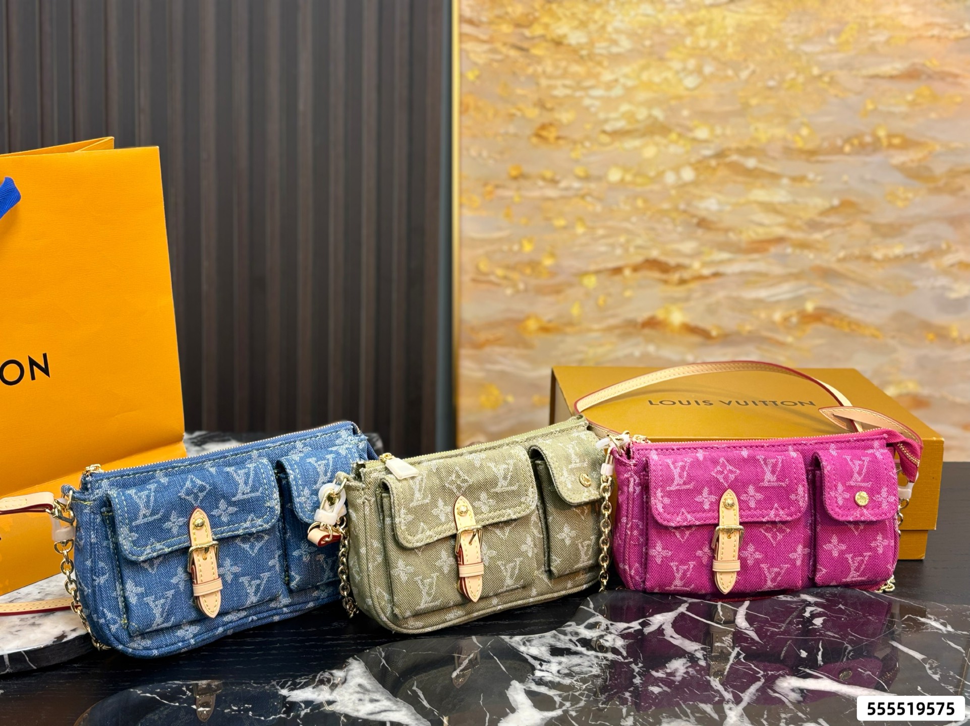LV Pochette Accessoires Cargo Denim Bag