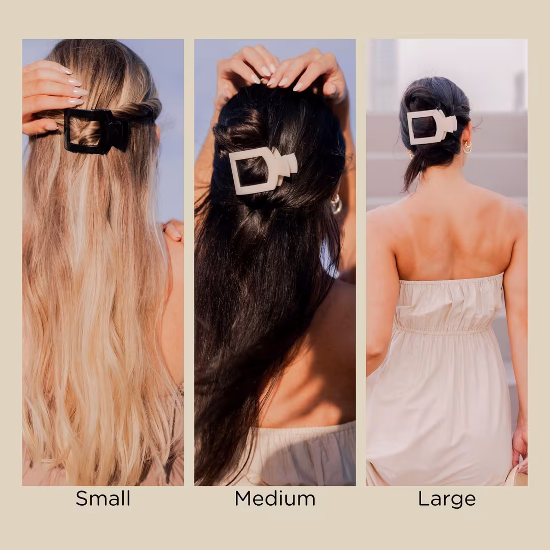 TELETIES  Medium Flat Square Hair Clip