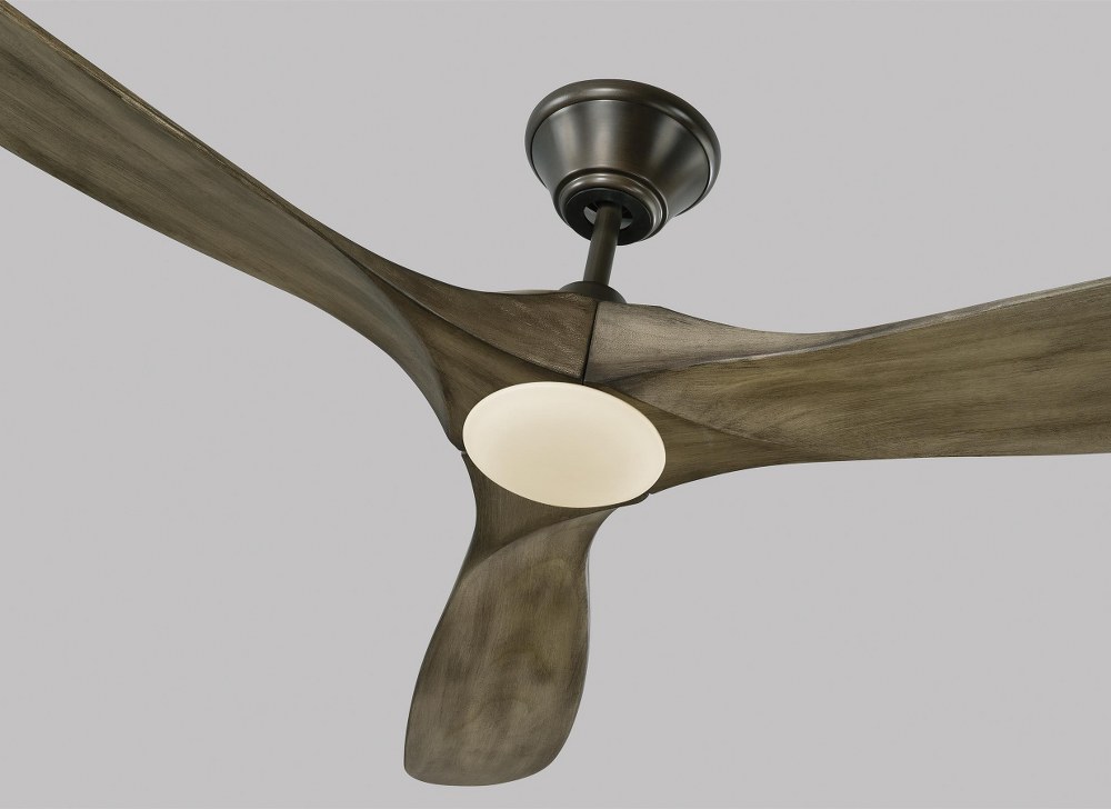 3 Blade 60 inch Ceiling Fan with Light Kit-Matte Black Finish-Dark Walnut Blade Color Bailey Street Home 96-Bel-3087748