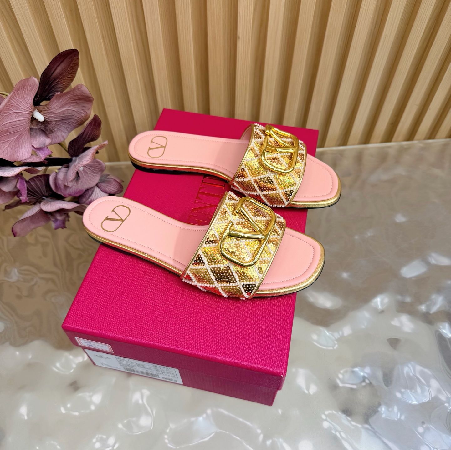 Valentino Women VLogo Slide Sandals