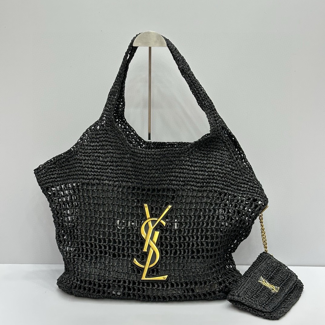 YSL Icare Raffia Bag