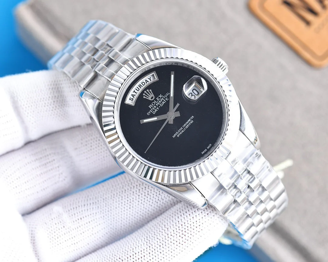 Rolex Watch DAY-DATE 41 CUSTOM BLACK DIAL NO NUMERALS Watch