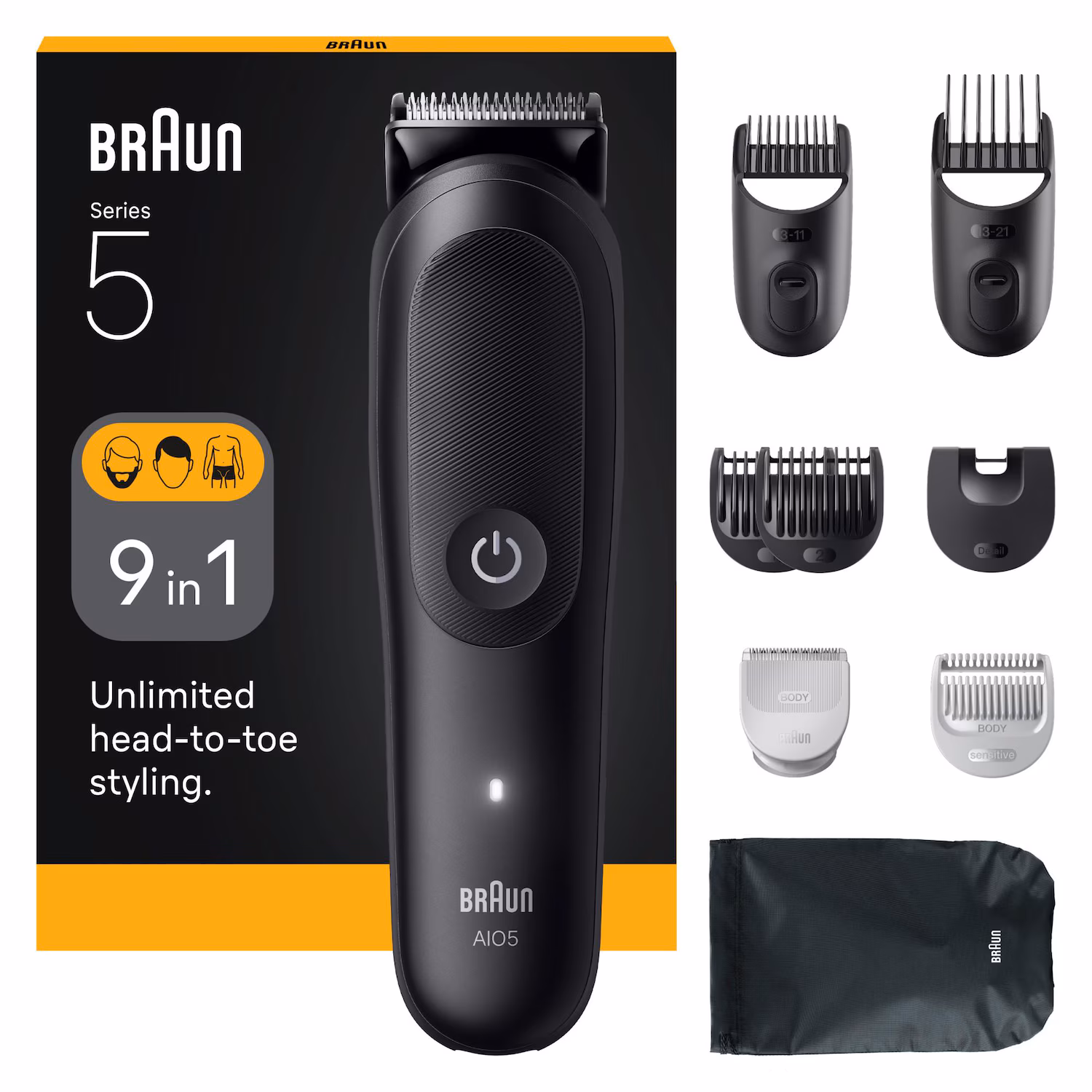 9-in-1 Groomingset für Körperpflege, 100% wasserdicht