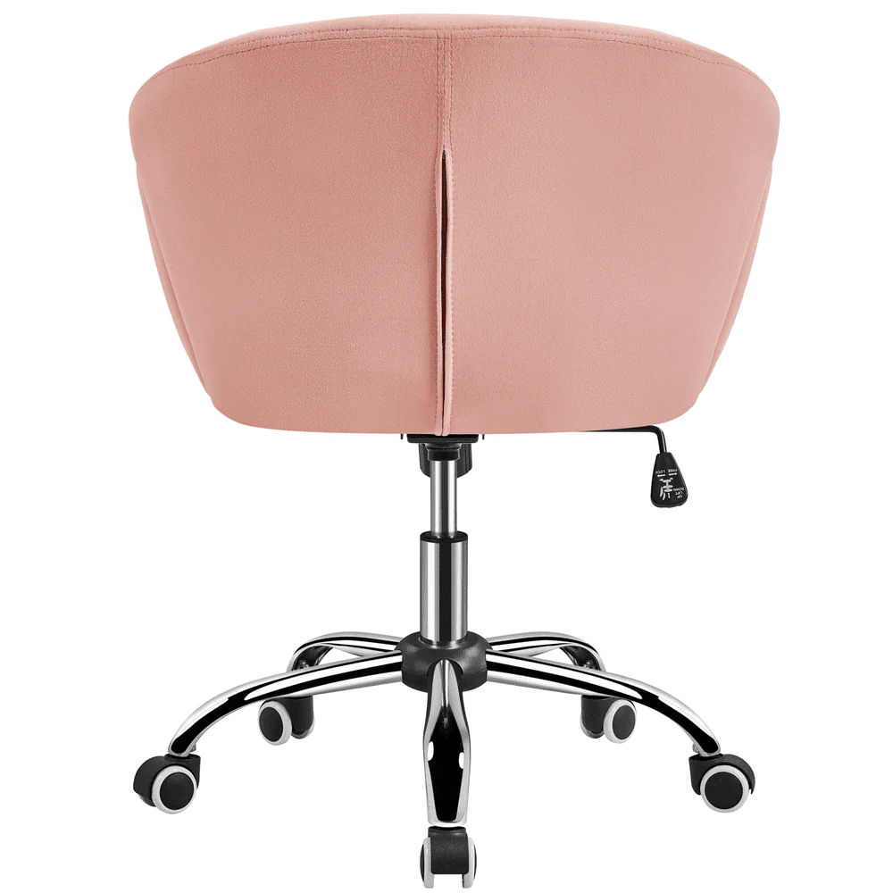 Yaheetech Modern Vanity Chair Swivel Rolling Chair with Armrests, Pink