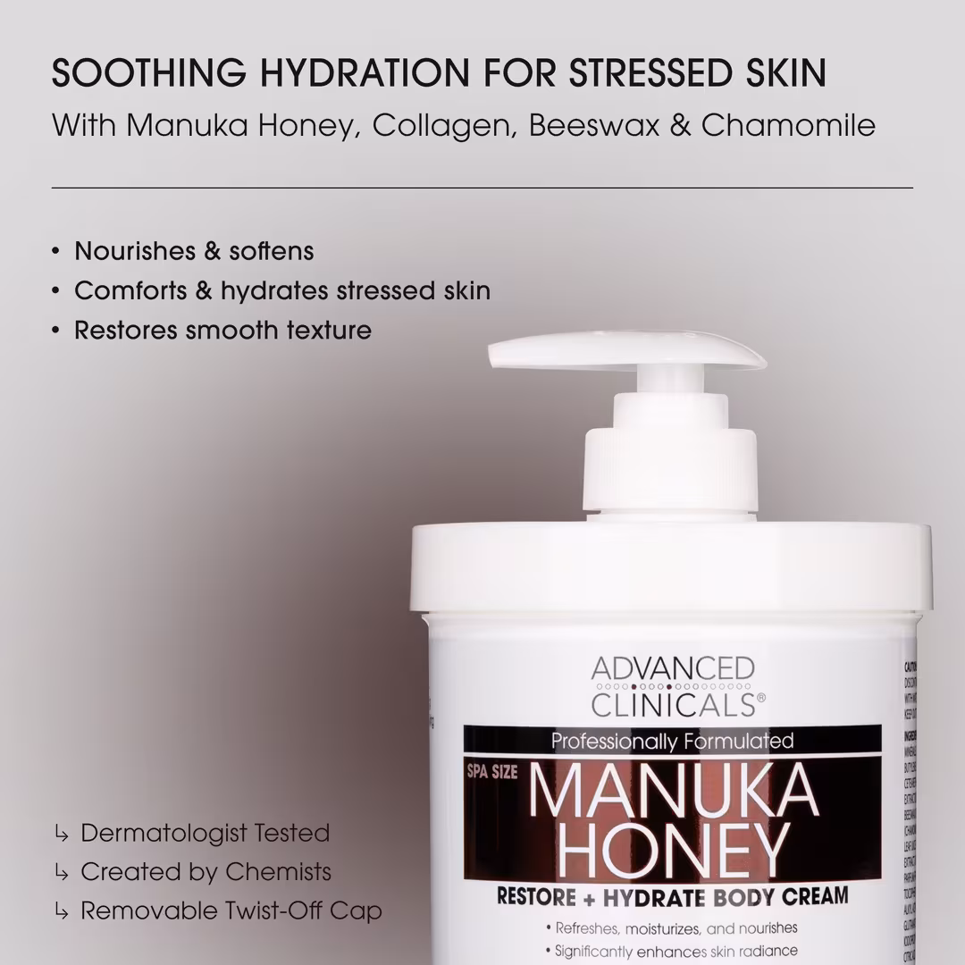 Advanced Clinicals  Manuka Honey Restore + Hydrate Body Cream