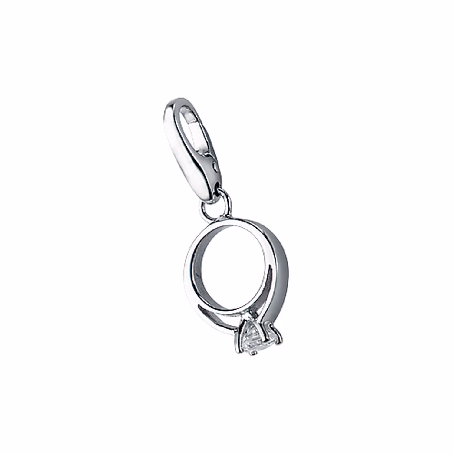 Charm Ring mit einem Zirkonia, Silber 925