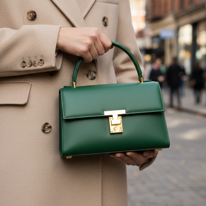 Green Box Bag Gold Hardware