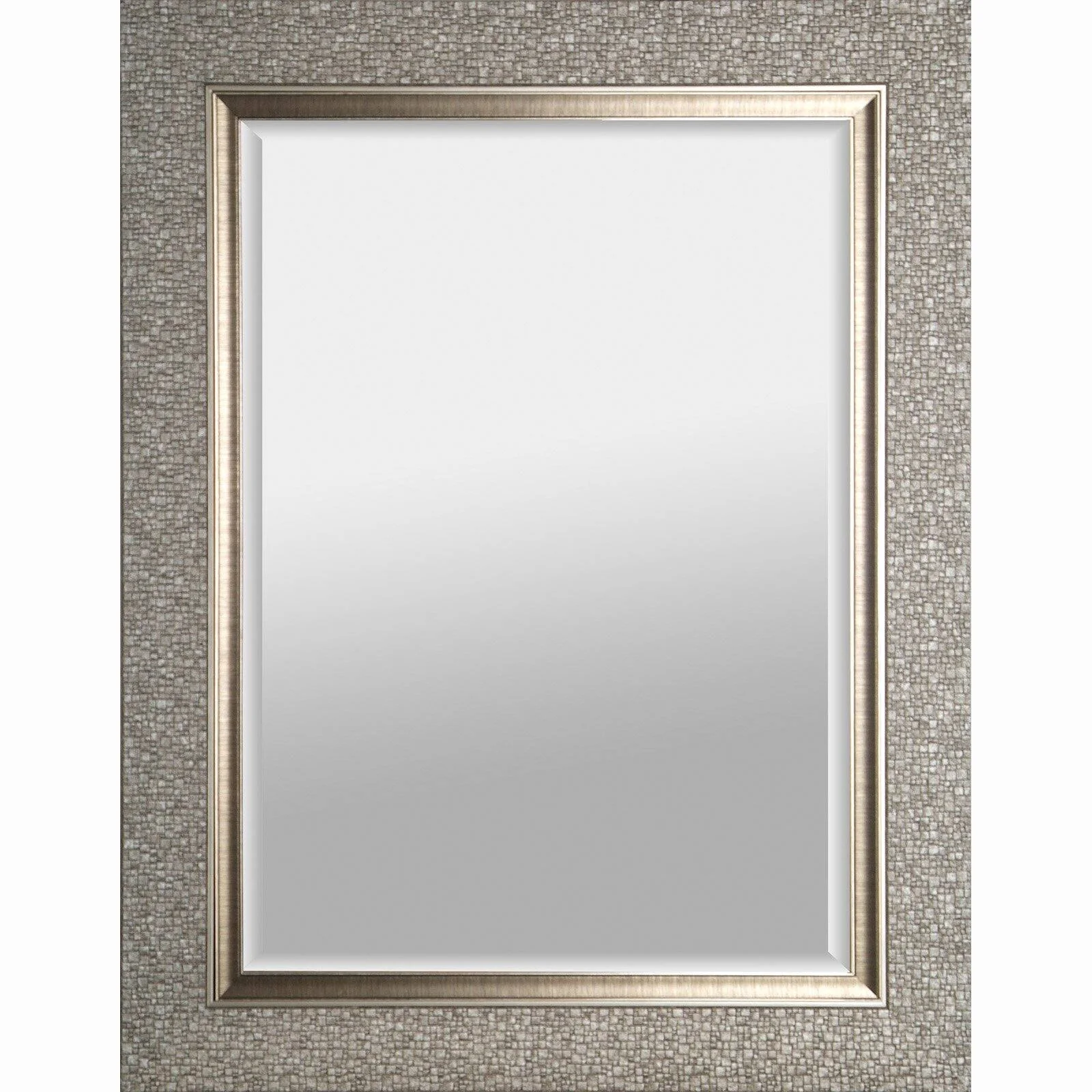 Mirrorize Canada IMM102 27 x 35 in. Mosaic Bathroom Mirror, Silver