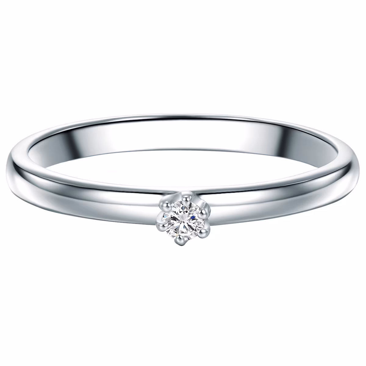 Diamant-Ring aus Sterling Silber in silber mit Diamant