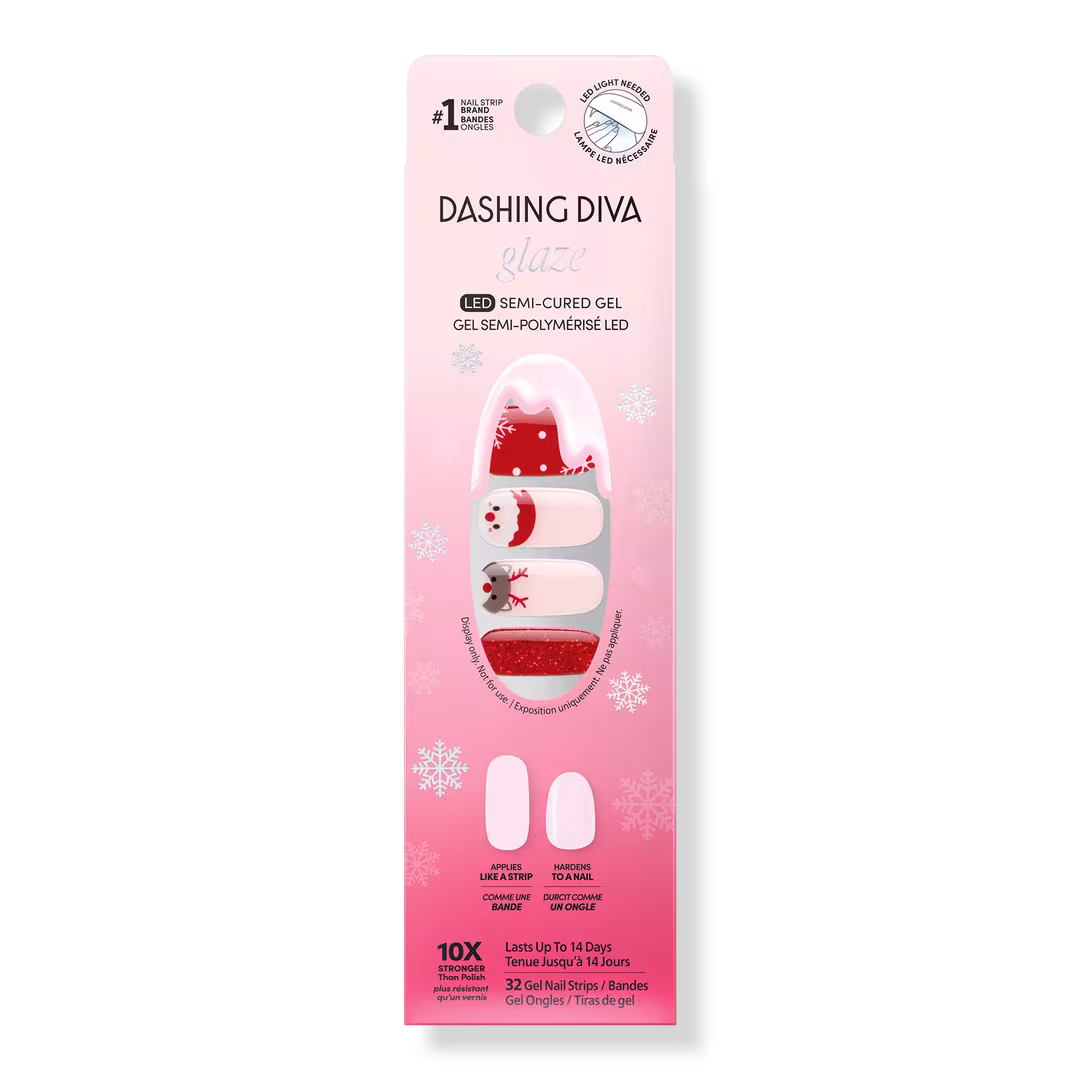 Dashing Diva  GLAZE DESIGN, Semi-Cured Gel Nail Strips, Santa Squad