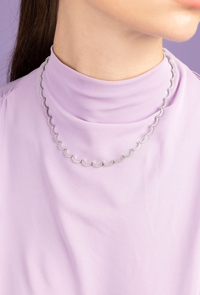 Collana Ondulata Regolabile Argento