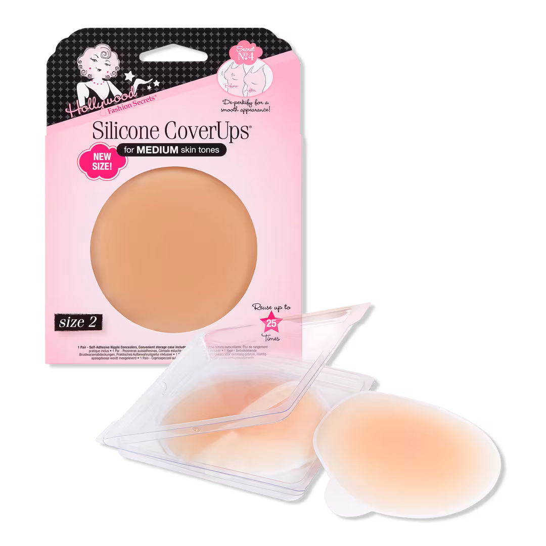 Hollywood Fashion Secrets  Silicone CoverUps Size 2, Self-Adhesive Nipple Concealers
