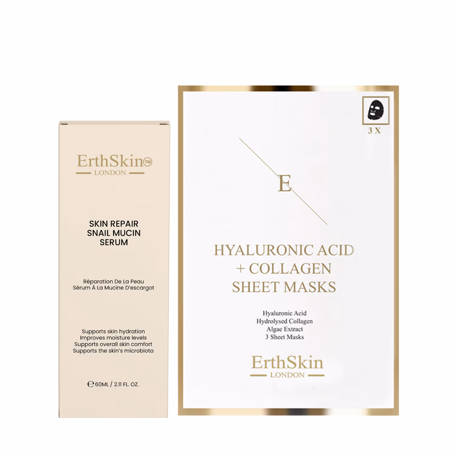 Hautpflege-Set mit Schneckenserum und Kollagenmaske