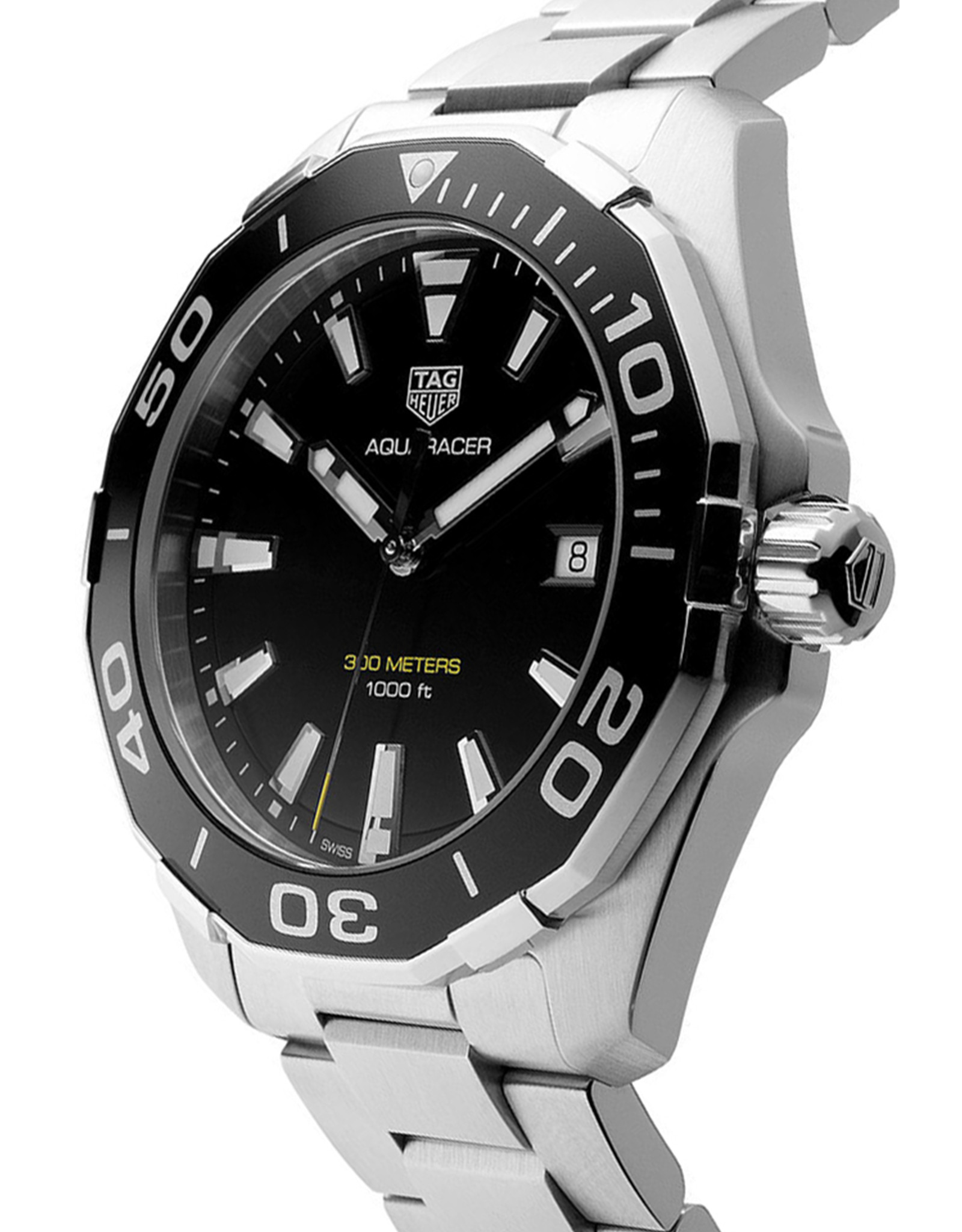 Replica Tag Heuer Aquaracer Opaline Black Dial Men's Watch WAY101A.BA0746 43 MM