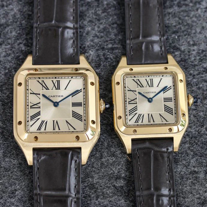 Cartier Watch SANTOS DUMONT LADY GOLD CASE CROCODILE STRAP