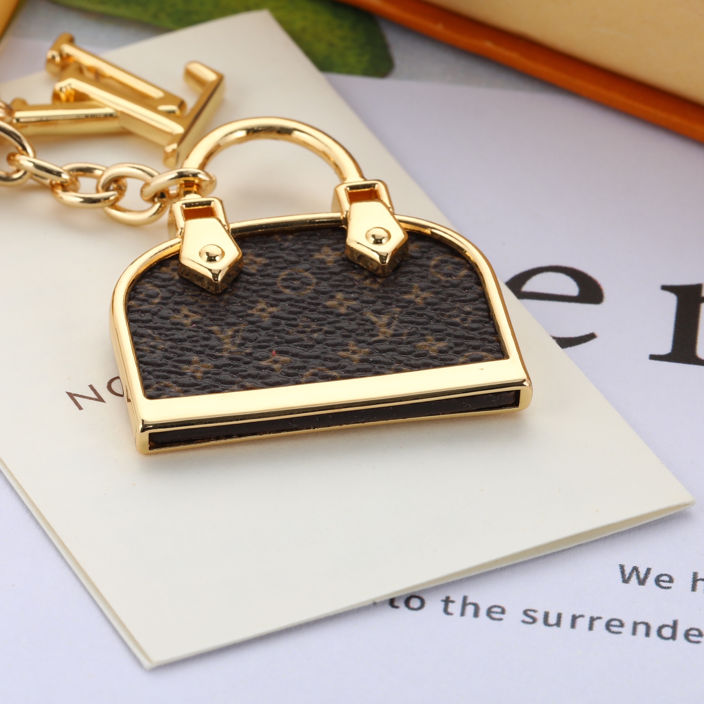 LV monogram shell bag keychain