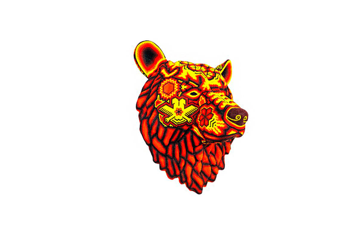 Cabeza de Oso - Obra de Arte Huichol