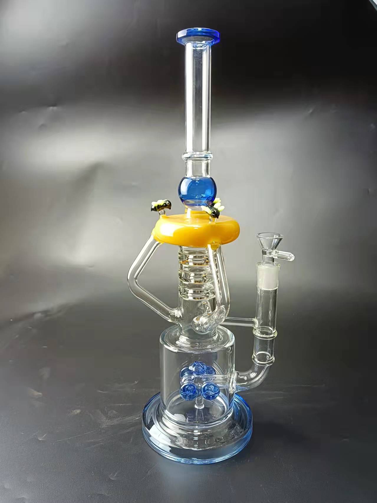 15 Straight Honeybee Glass Percolator Bong