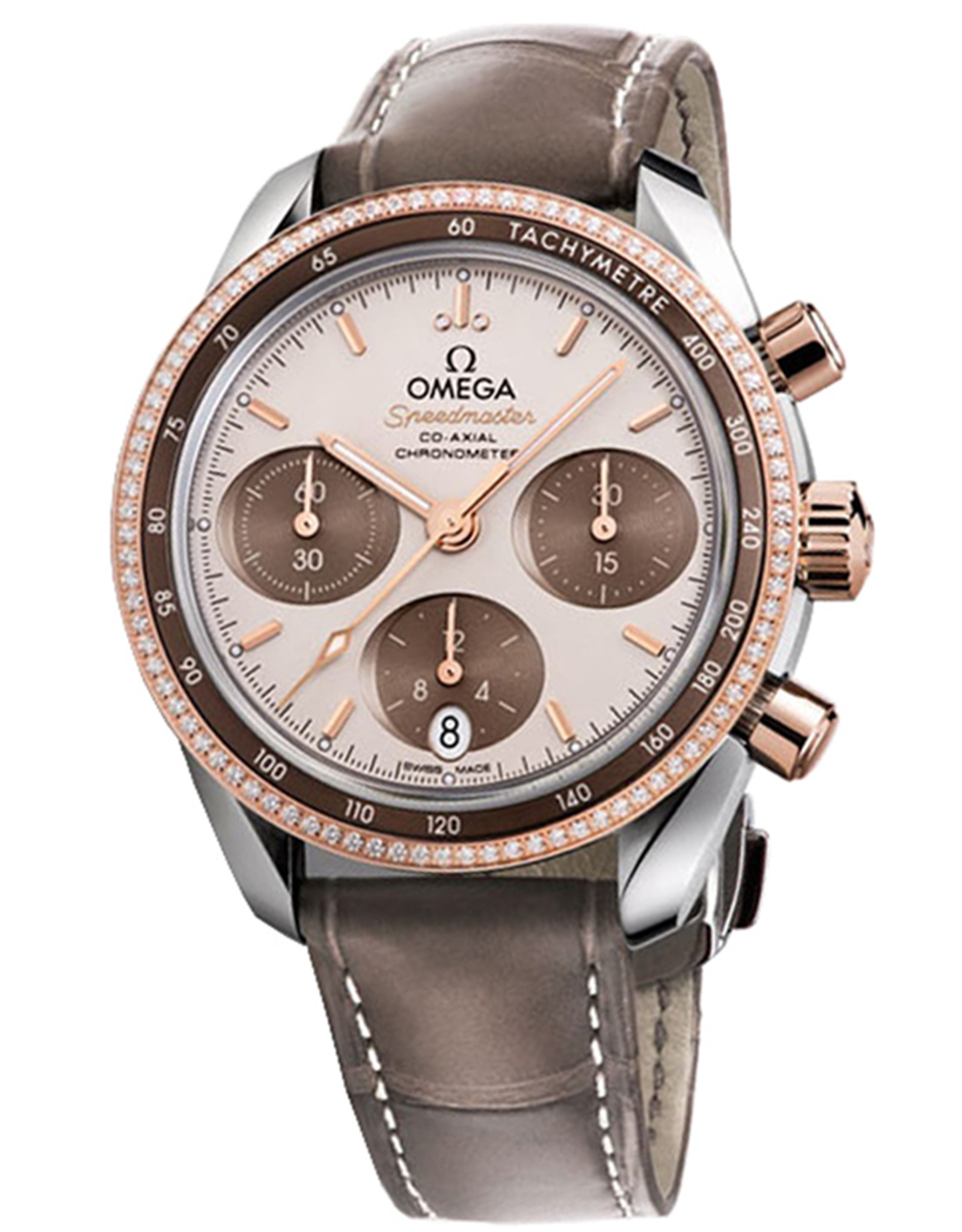 Replica Omega Speedmaster Beige Dial 18k Rose Gold Bezel 324.28.38.50.02.002 38MM