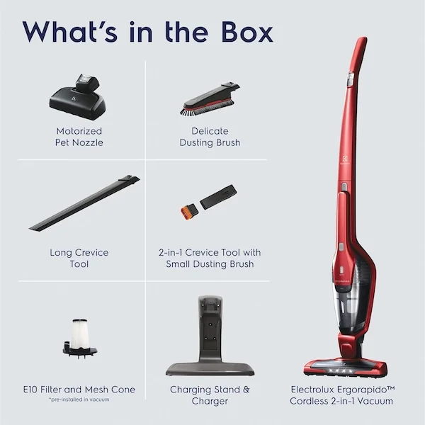 Electrolux Ergorapido Pet Cordless 2-in-1 Vacuum for Pet Hair Removal