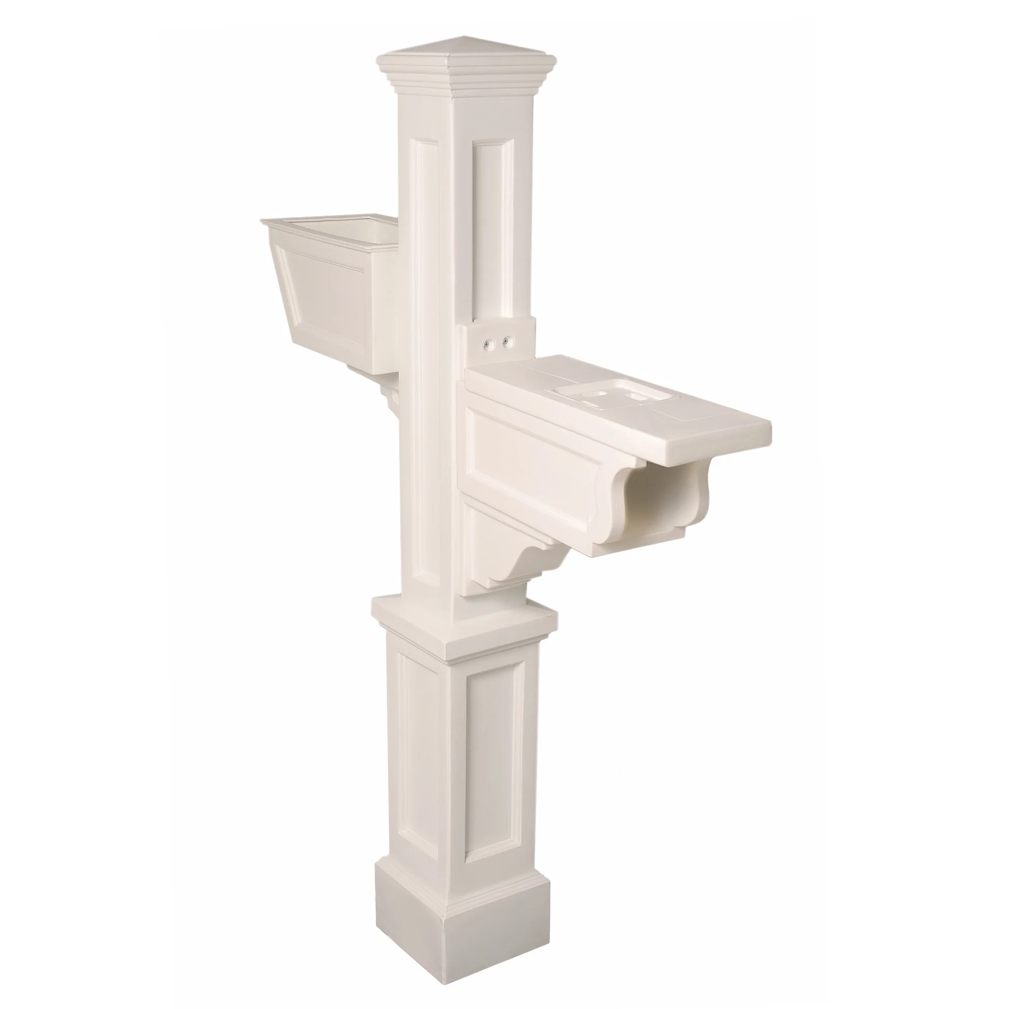 Mayne Signature Plus Weatherproof Traditional Plastic Mail Post in White