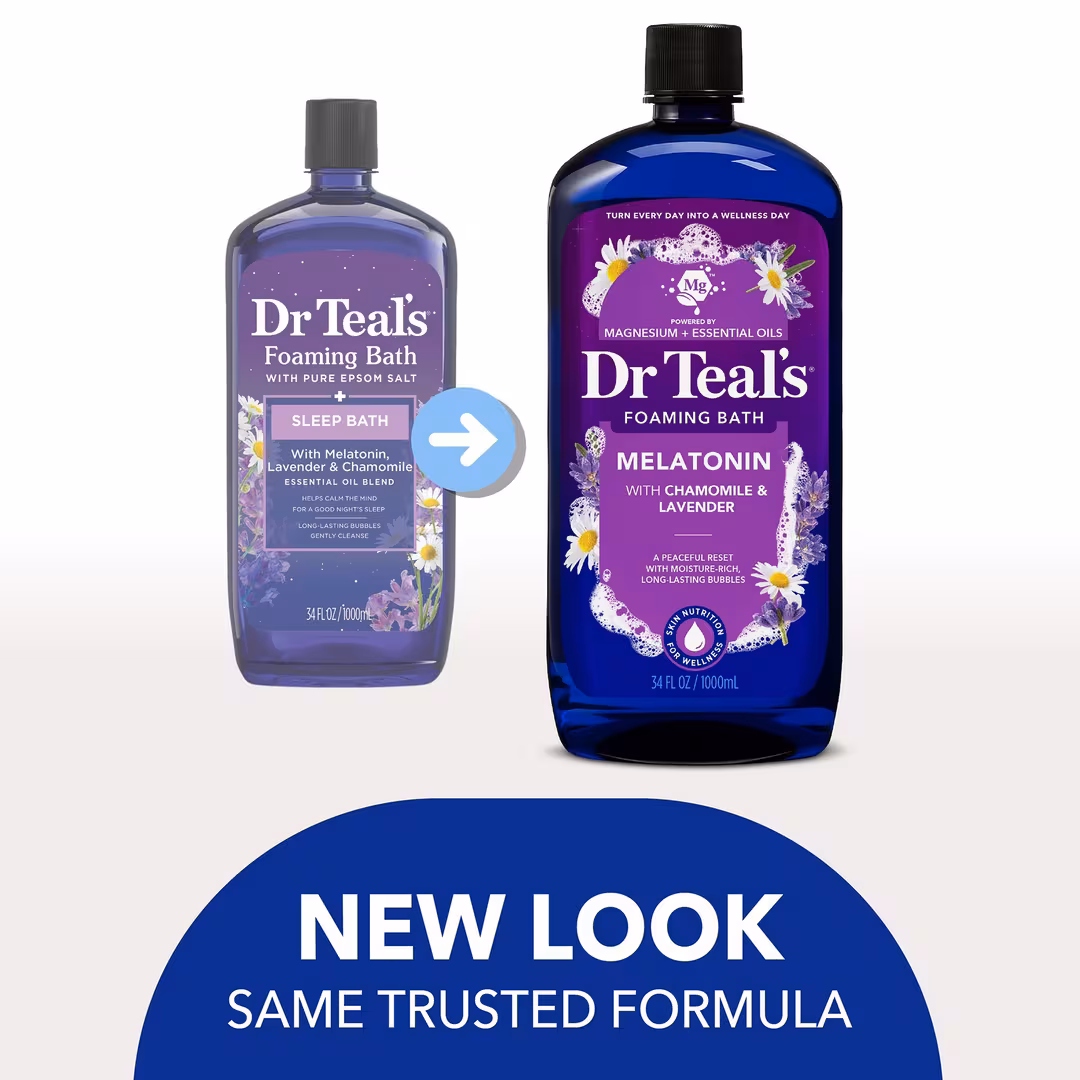 Dr Teal's  Foaming Bath with Melatonin, Lavender & Chamomile Essential Oils