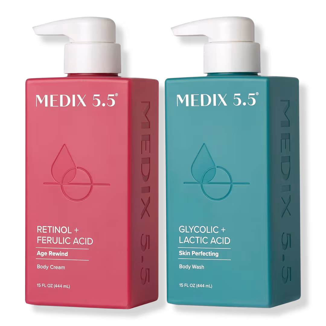 Medix 5.5  Retinol + Ferulic Acid Body Cream & Glycolic Acid + Lactic Acid Exfoliating Body Wash