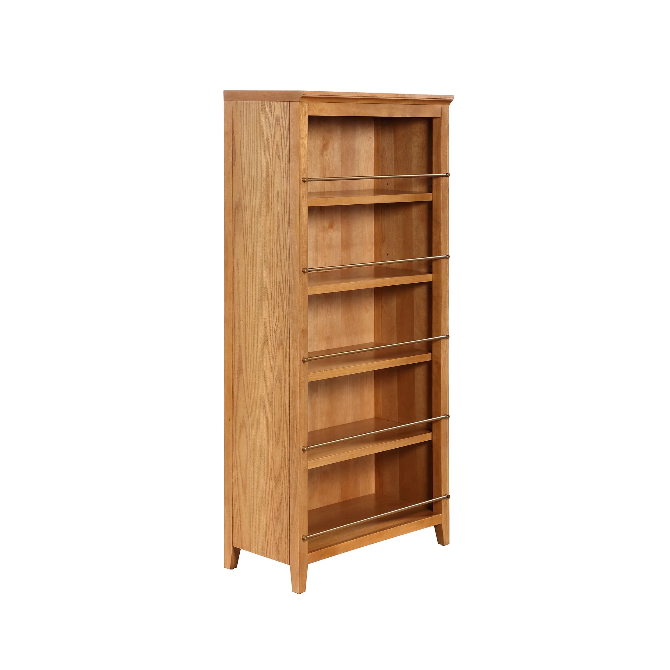 My Texas House Haven 5-Shelf Bookcase, Warm Brown Finish