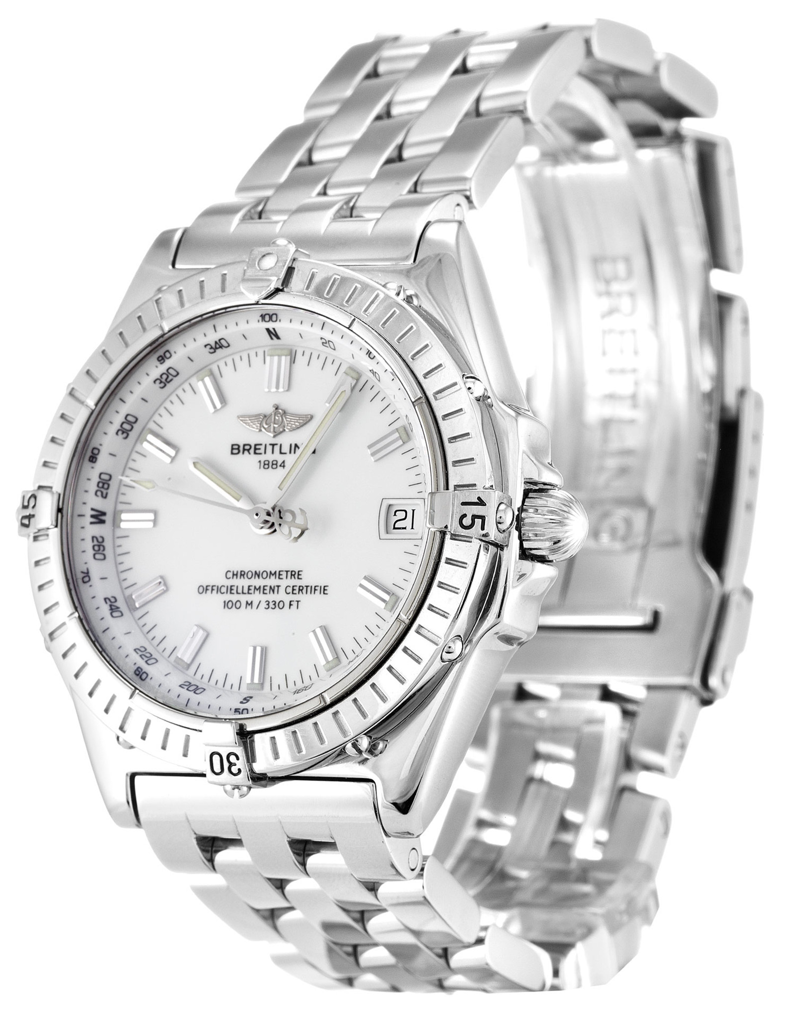 Replica Breitling Wings Automatic White Dial Stick Markers A10350