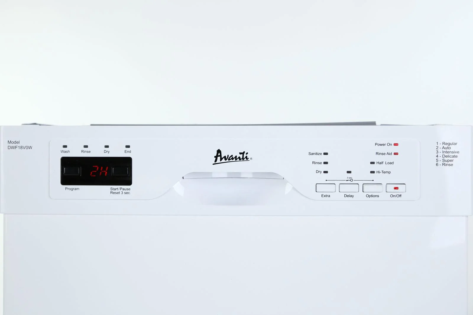 Avanti DWF18V0W 53 dBA White Built-In Front-Control Dishwasher