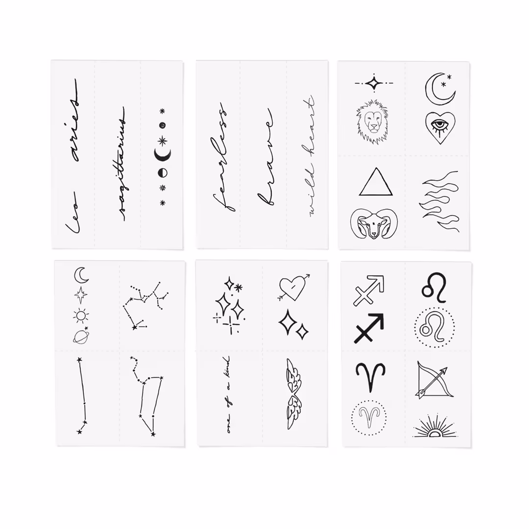 Inked by Dani  Zodiac Collection: Fire Signs Temporary Tattoo Pack