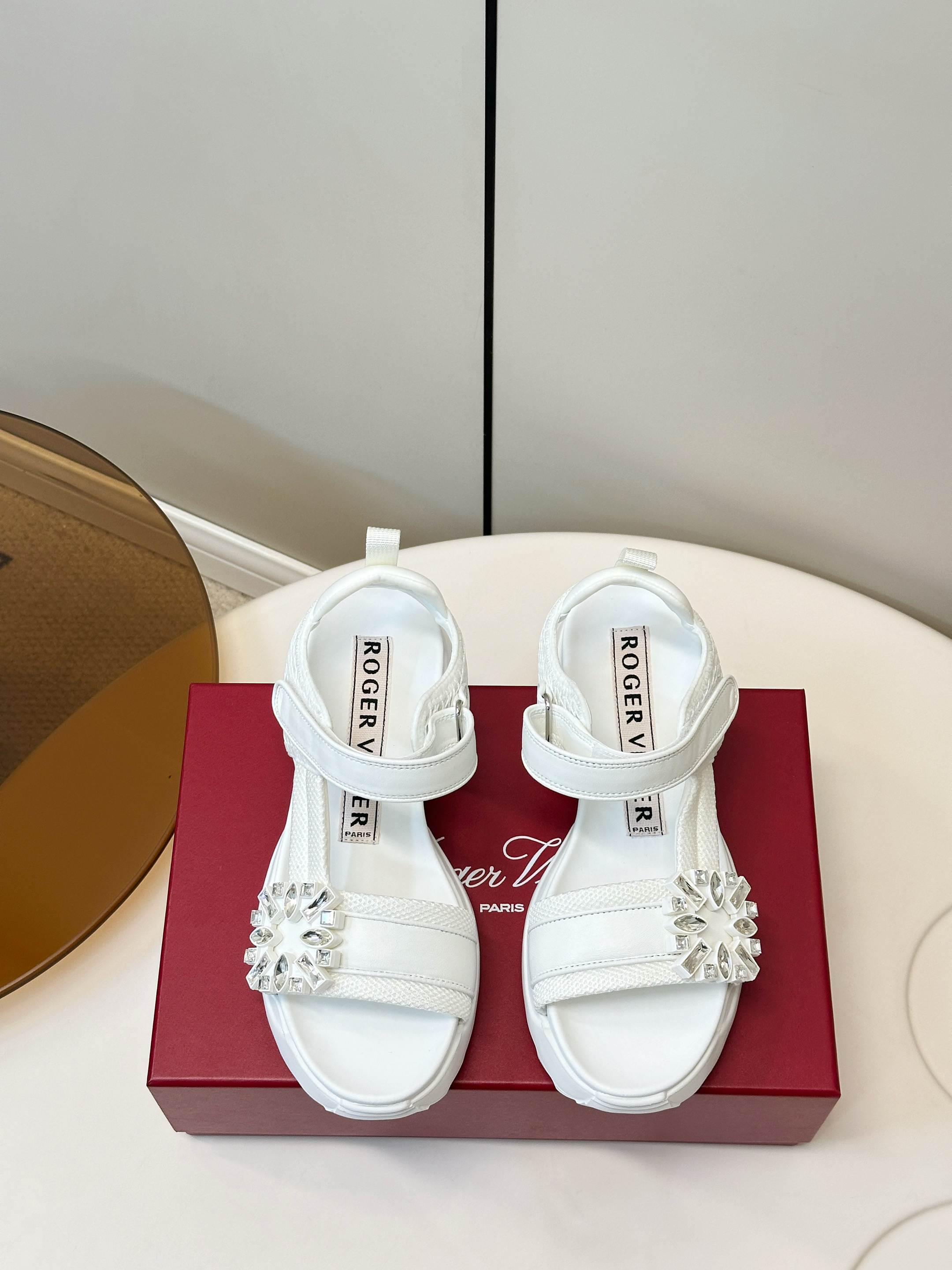 Roger Vivier Diamond-Studded Platform Sandals