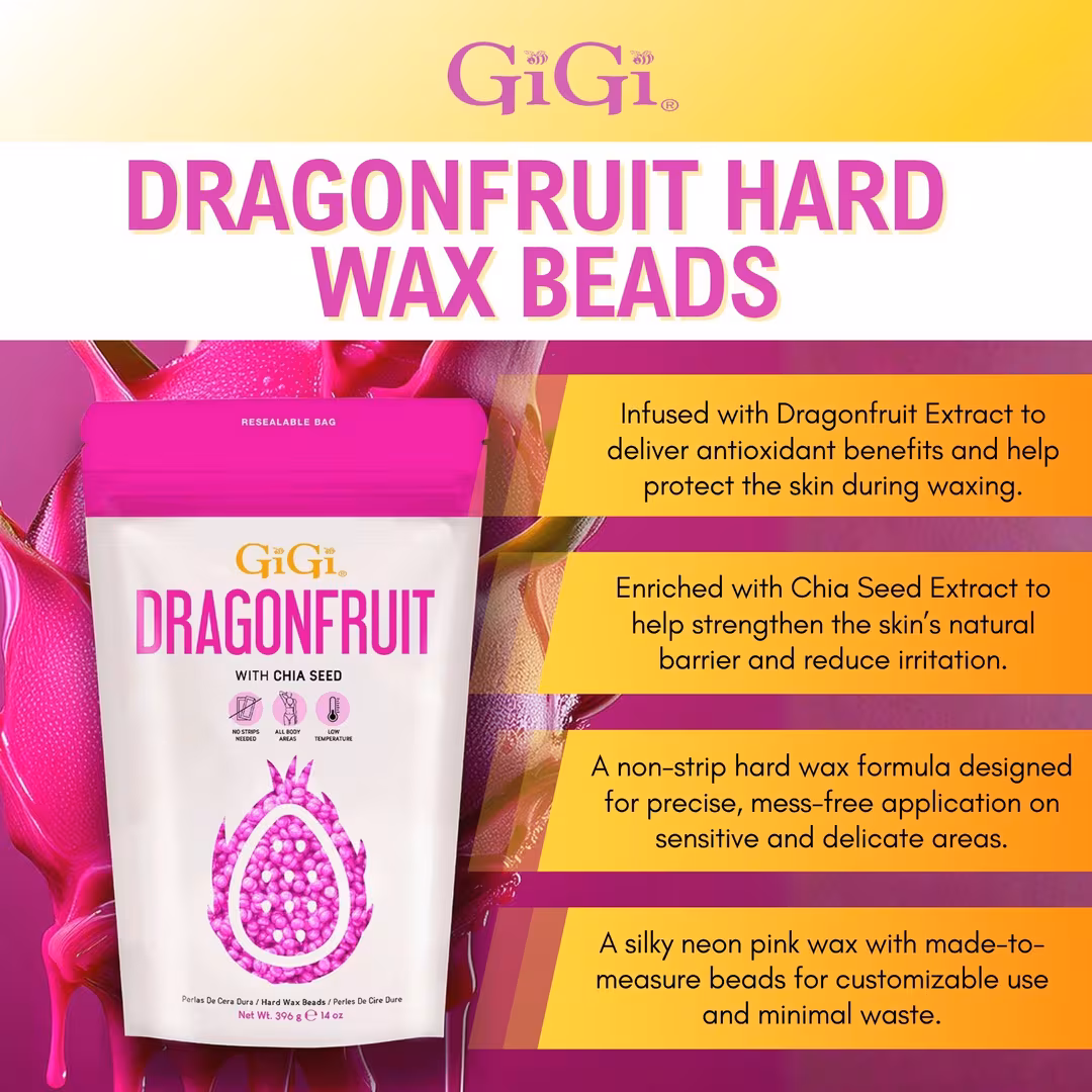 Gigi  Dragonfruit with Chia Seed Hard Wax Beads
