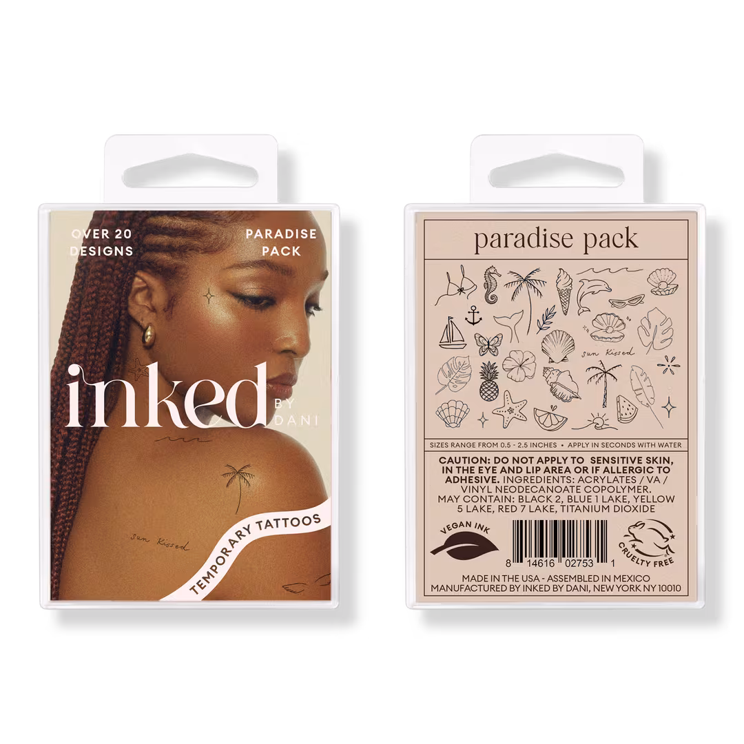 Inked by Dani  Paradise Temporary Tattoo Pack
