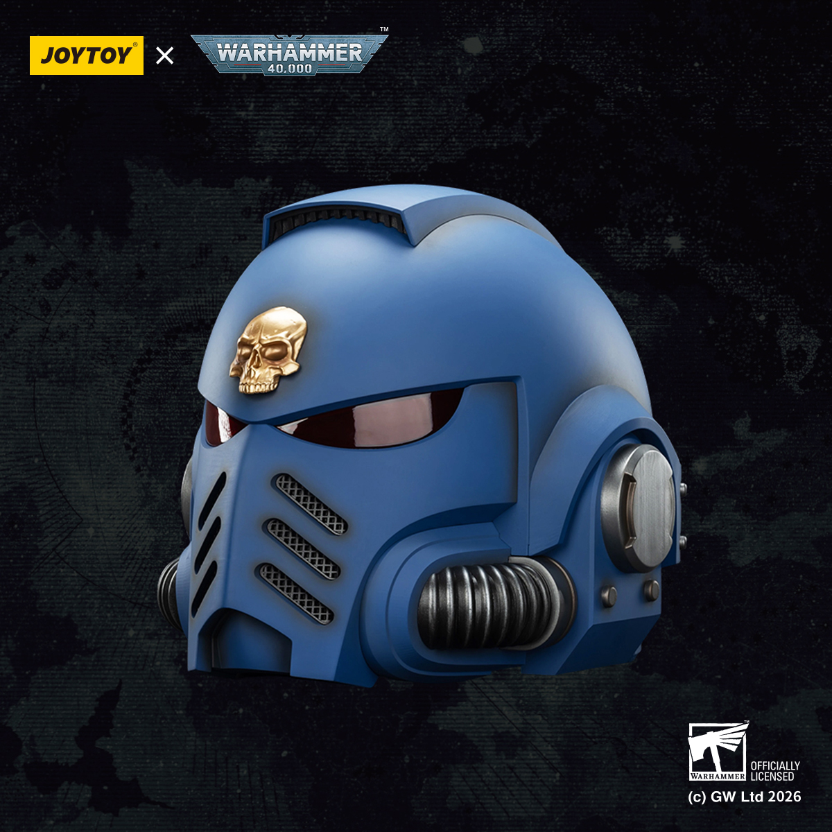 JOYTOY Warhammer 40k 1: 1 Ultramarines Captain MkX Helmet & Display Stand - JOYTOY WORLD