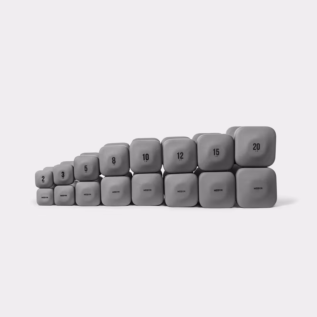 WeGym  SafeGrip Dumbbells Full Set with Dark Rack