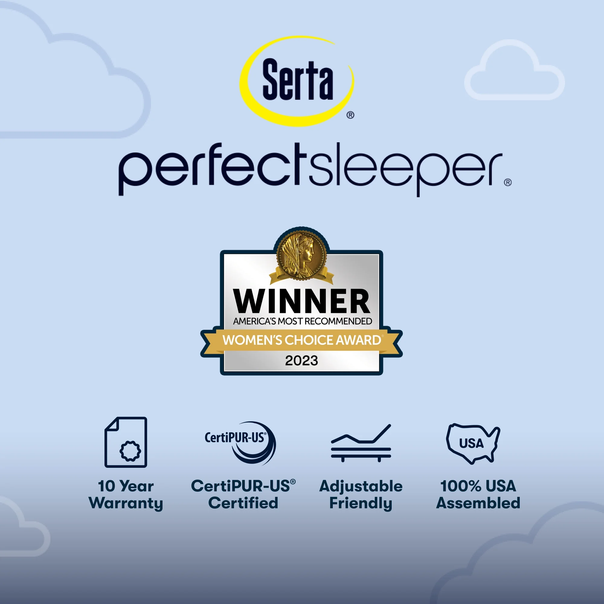 Serta Perfect Sleeper Pacific Peace 12" Hybrid Medium Mattress -Queen