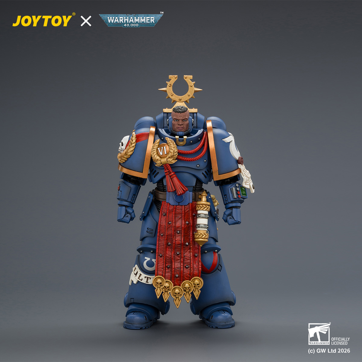 JOYTOY JT04889 Warhammer 40k 1:18 Ultramarines Ferren Areios with Thunder Hammer and Bolt Pistol - JOYTOY WORLD