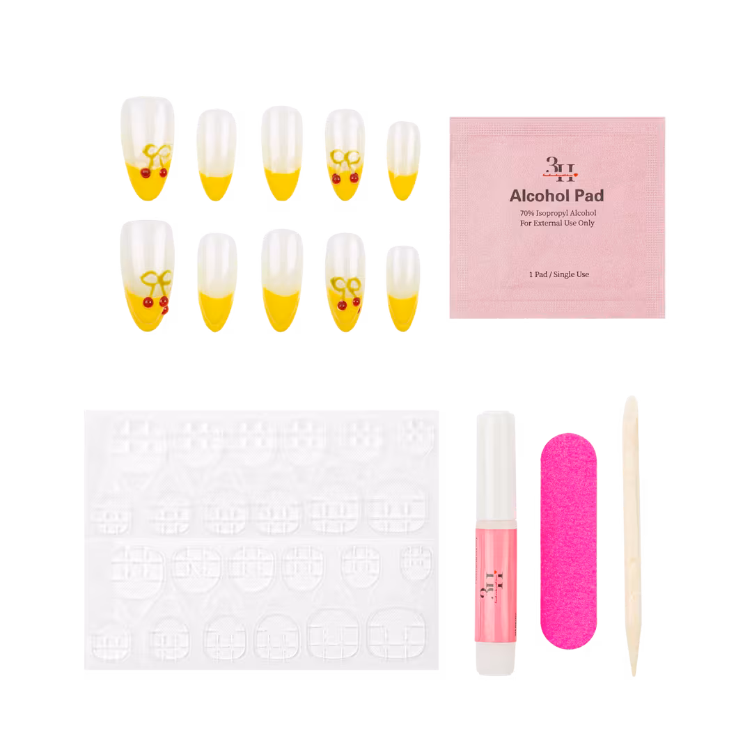 3H Nails  Cherry Pop - Medium Almond Press-On Nails