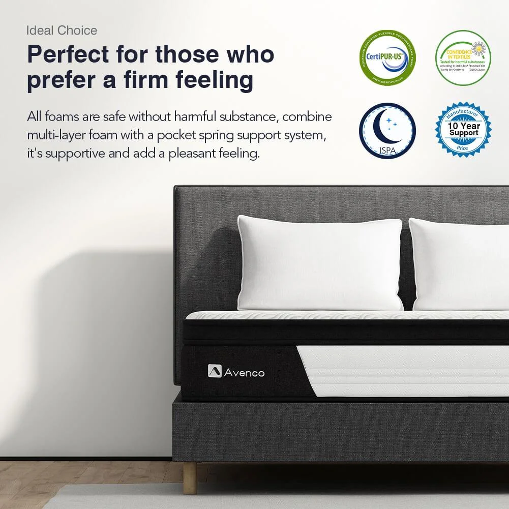 Avenco Dreamy 10" Medium Firm Hybrid Mattress, Full Size