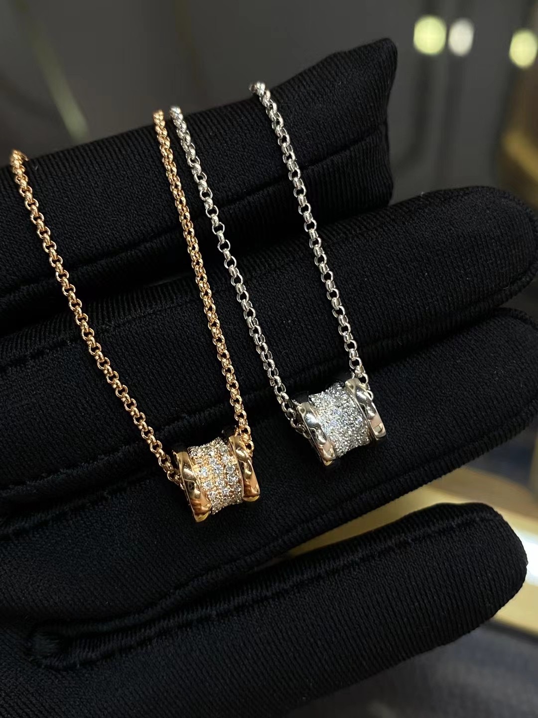 Bvlgari B.zero1 Pavé Crystal Pendant Necklace