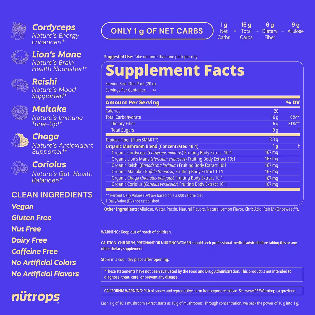 Grüns  Sugar Free Functional Nootropics Mushroom Gummies Supplement