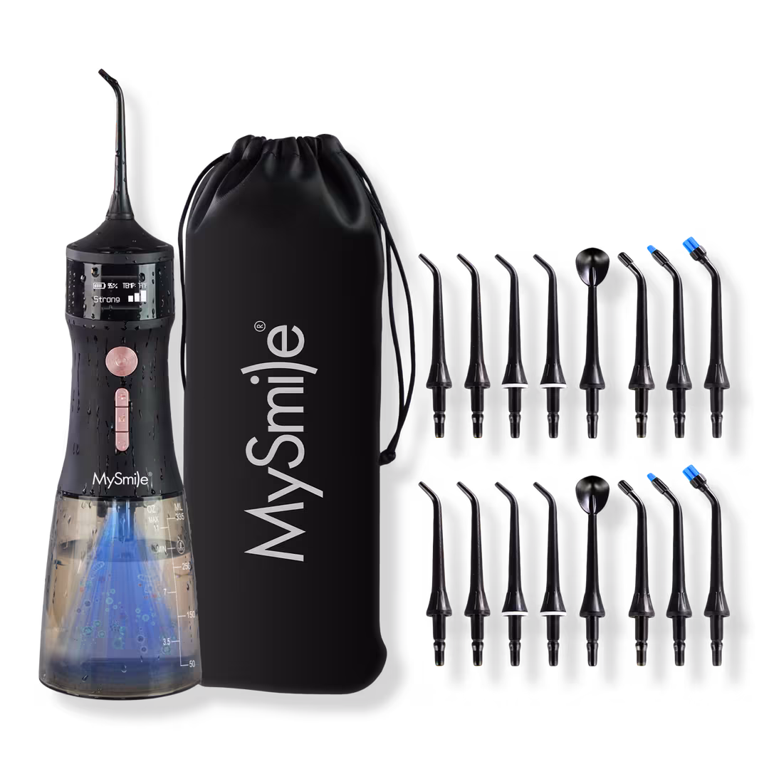 MySmile  LP221 Cordless UVC Sterilizable Water Flosser with Extra Jet Tips Bundle