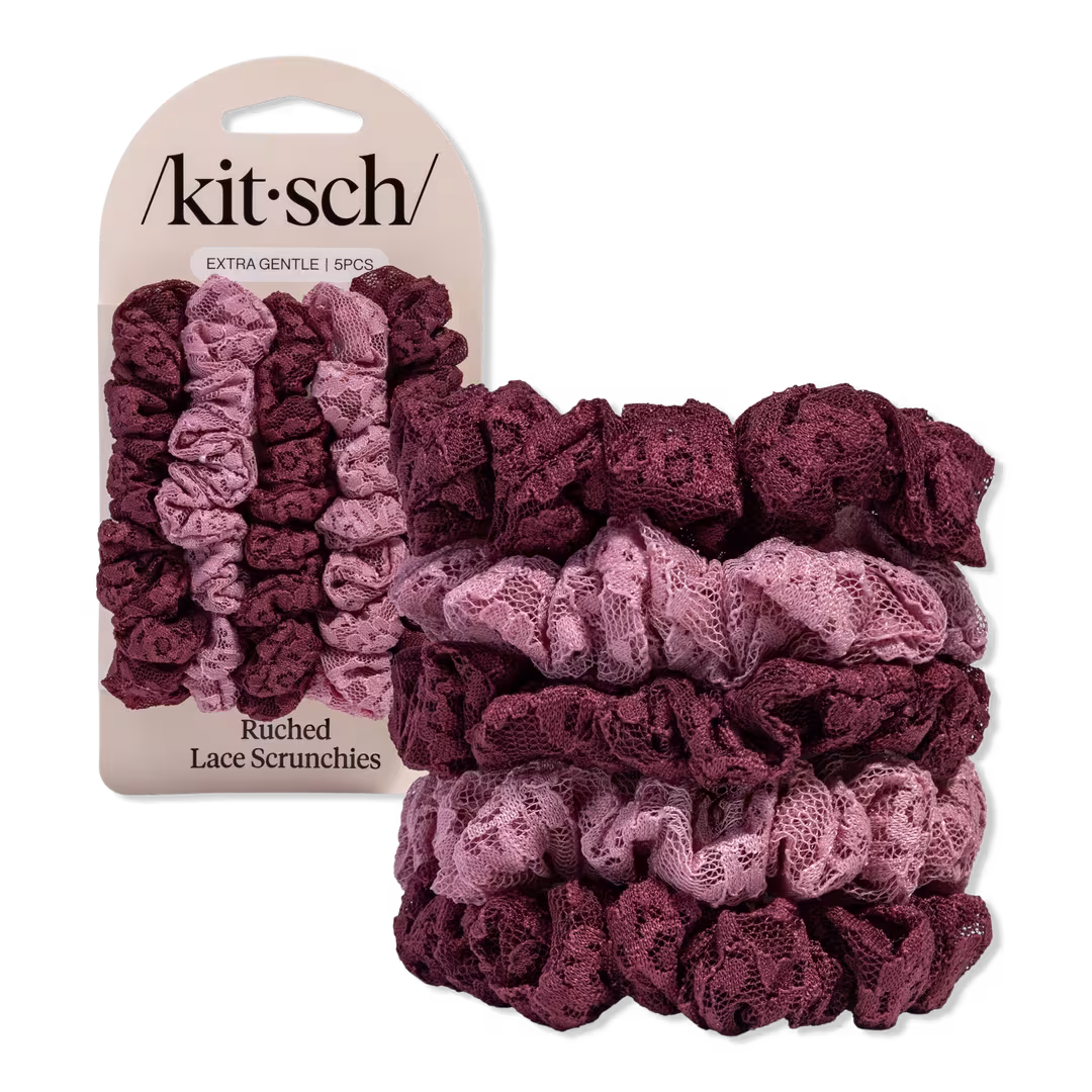 Kitsch  Ruched Lace Scrunchies Set